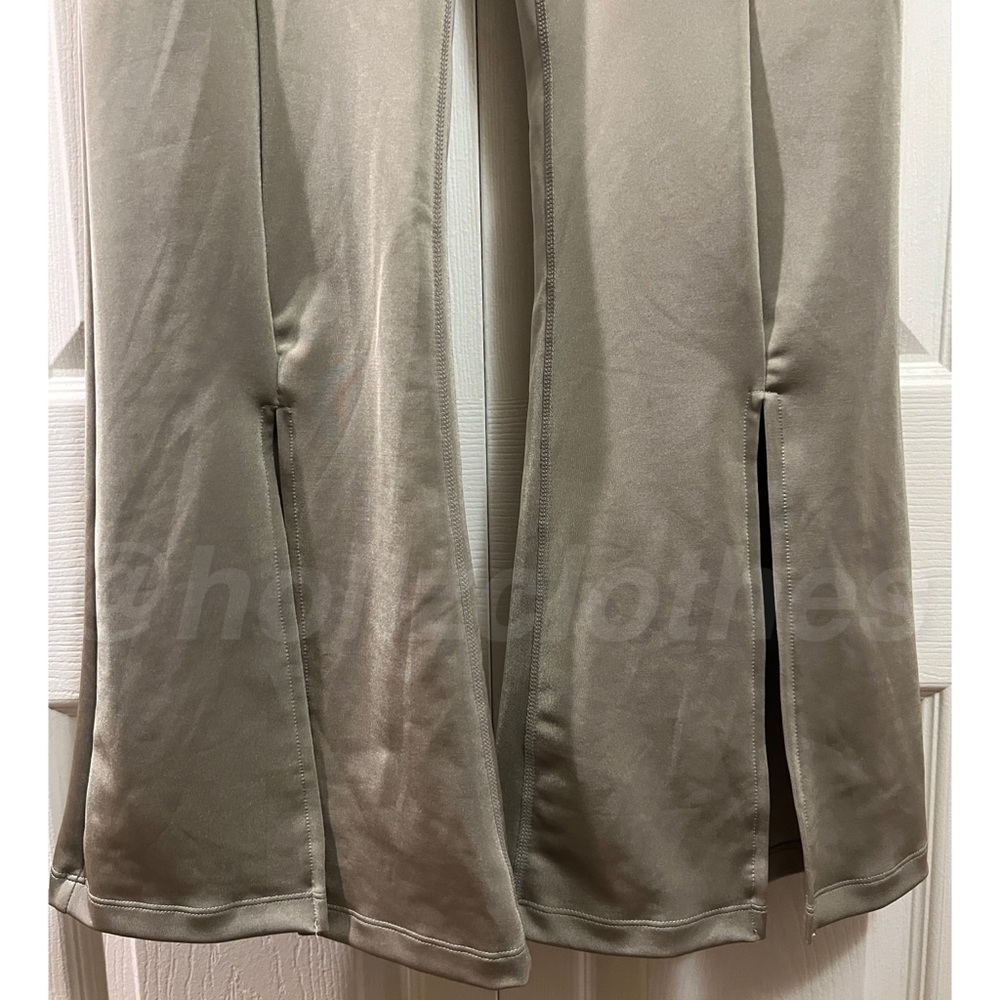 Free People Shine Ruched Vented Kick Flare Leggings Green - Picture 7 of 9